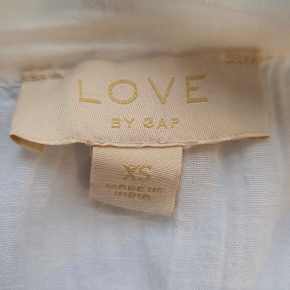 M Love By Gap White Embroidered Square Neck Tank Top Blue Accents Womens Size XS - Picture 9 of 10